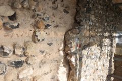 Areas where larger amounts of material have been removed. Waiting for the weather to warm up so that they can be re-built