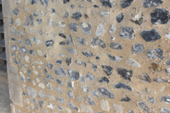 Completed area of re-pointing / re-build